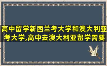 高中留学新西兰考大学和澳大利亚考大学,高中去澳大利亚留学需要什么条件