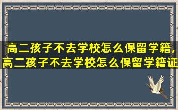 高二孩子不去学校怎么保留学籍,高二孩子不去学校怎么保留学籍证明