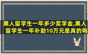 黑人留学生一年多少奖学金,黑人留学生一年补助10万元是真的吗