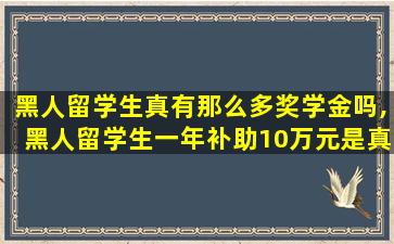 黑人留学生真有那么多奖学金吗,黑人留学生一年补助10万元是真的吗